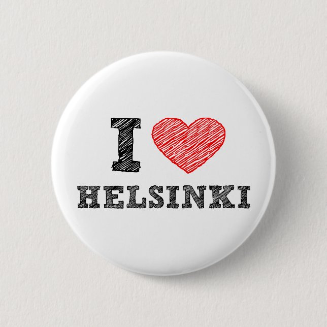 I Love Helsinki 6 Cm Round Badge (Front)