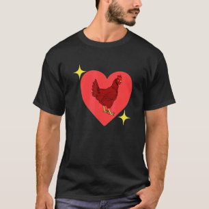 I Love Hens And Chickens Heart Farm Animal For T-Shirt