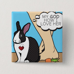 I LOVE HER 15 CM SQUARE BADGE