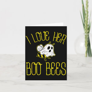 I Love Her Boo Bees Couples Halloween Adult Costum Card
