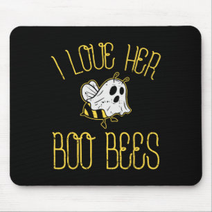 I Love Her Boo Bees Couples Halloween Adult Costum Mouse Pad