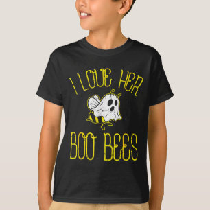 I Love Her Boo Bees Couples Halloween Adult Costum T-Shirt
