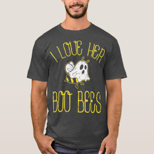 I Love Her Boo Bees Couples Halloween Adult Costum T-Shirt