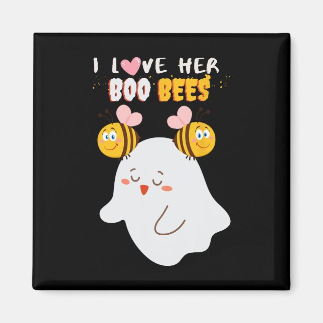 I Love Her Boo Bees Funny Halloween Couple Husnd B Magnet (Front)