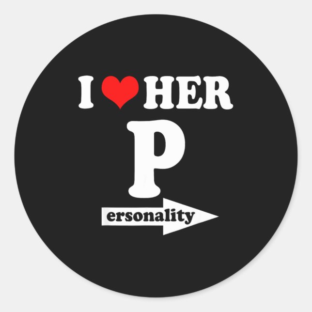 I Love Her Ity Funny Valentine's Day Couple Matchi Classic Round Sticker (Front)