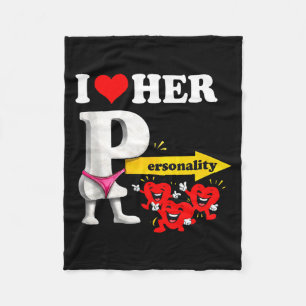 I Love Her Ity Funny Valentine's Day Couple Matchi Fleece Blanket