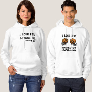 I LOVE HER PUMPKINS Funny Halloween Couples Hoodie