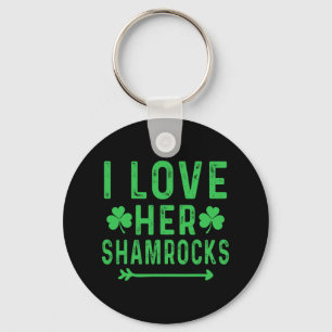 I Love Her Shamrocks Shirts St Patricks Day Matchi Key Ring