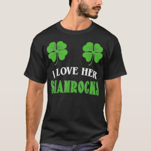 I Love Her Shamrocks St Patrick's Day Couples Funn T-Shirt