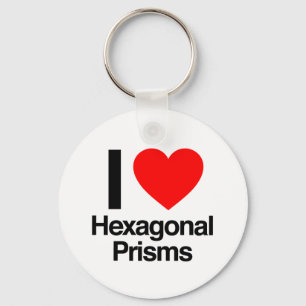 i love hexagonal prisms key ring