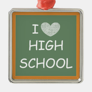 I Love High School Metal Tree Decoration
