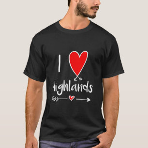I Love Highlands North Carolina Nc Heart T-Shirt