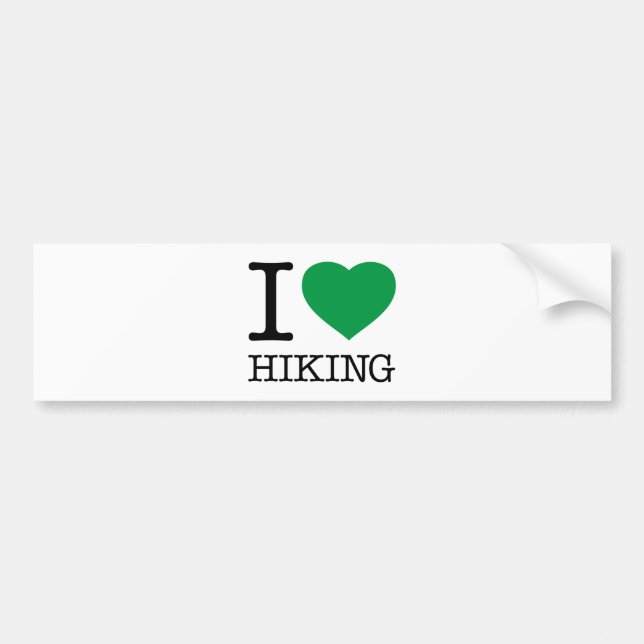 I LOVE HIKING BUMPER STICKER (Front)