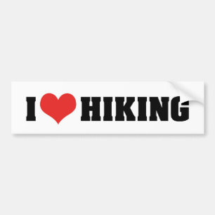 I Love Hiking Bumper Sticker