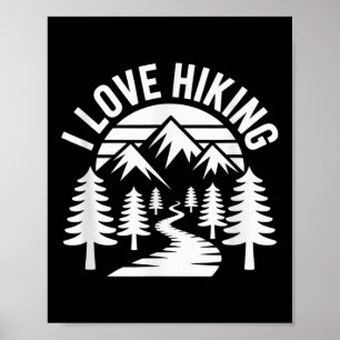 I Love Hiking Mountain Adventure Nature  Poster
