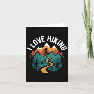I Love Hiking Mountain Paths Nature  Card