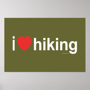 I Love Hiking Poster