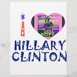 I Love Hillary Clinton for USA President Heart art