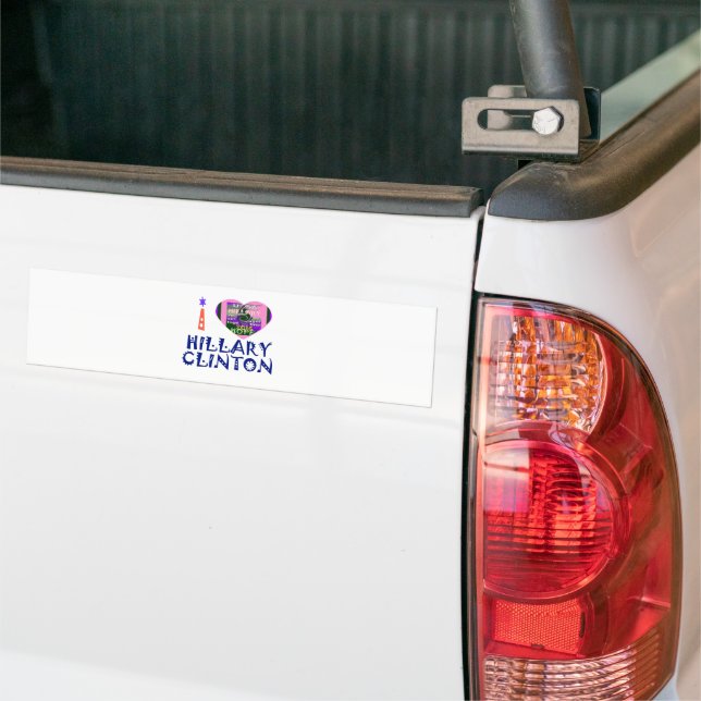 I Love Hillary Heart Art Bumper Sticker (On Truck)
