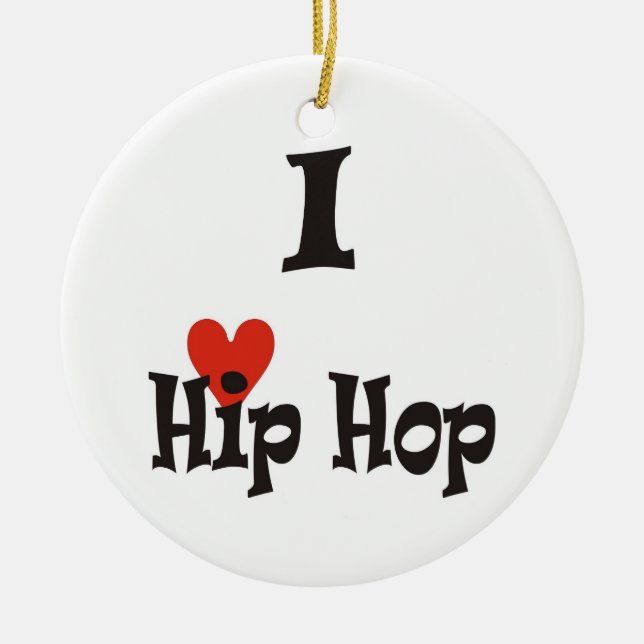 I love Hip Hop Ceramic Tree Decoration (Front)