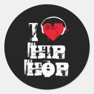 I love hip hop classic round sticker
