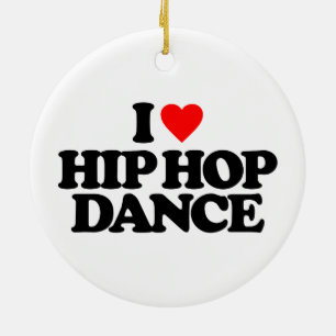 I LOVE HIP HOP DANCE CERAMIC TREE DECORATION