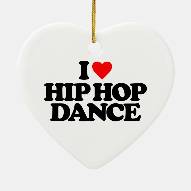 I LOVE HIP HOP DANCE CERAMIC TREE DECORATION (Back)