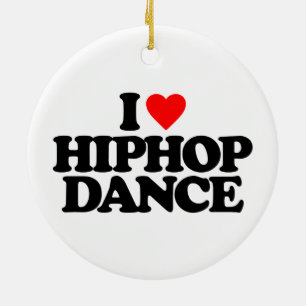 I LOVE HIPHOP DANCE CERAMIC TREE DECORATION
