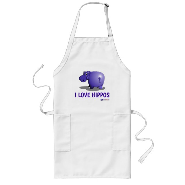 I Love Hippos Apron (Front)