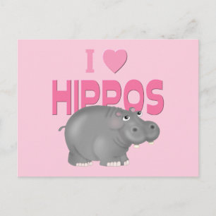 I Love Hippos Postcard
