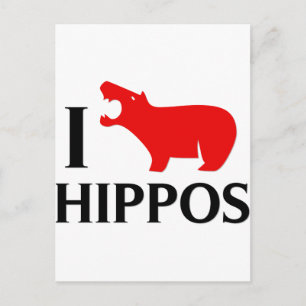 I Love Hippos Postcard