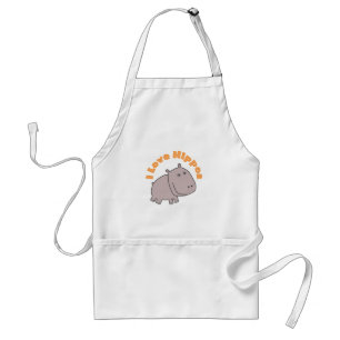 I Love Hippos Standard Apron