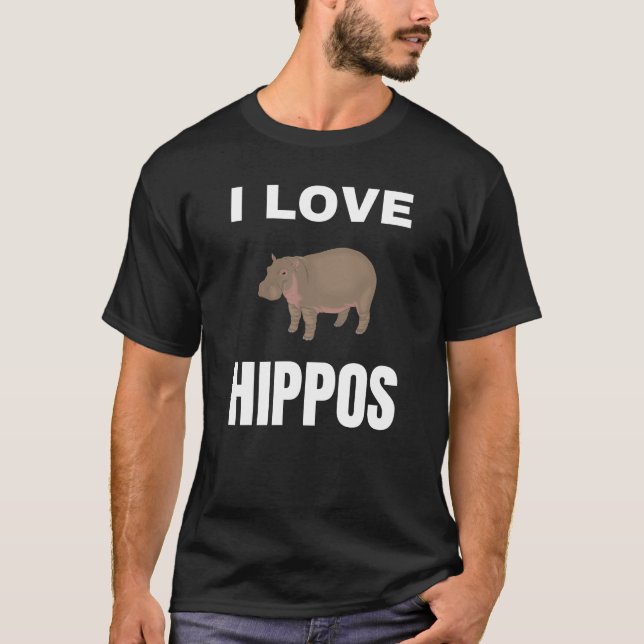 I love Hippos T-Shirt (Front)