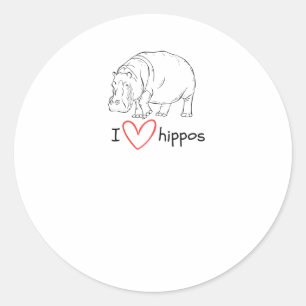 I Love Hippos - Wild Life S Sticker