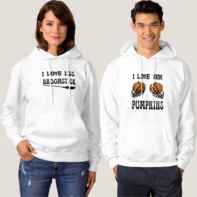 I LOVE HIS BROOM STICK Funny Halloween Couples Hoodie (https://www.zazzle.com/i_love_her_pumpkins_funny_halloween_couples_hoodie-256744791958511507)