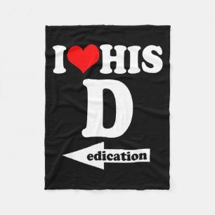 I Love His Dedication Funny Valentine's Day Couple Fleece Blanket