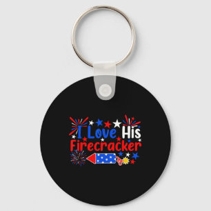 I Love His Firecracker Funny 4th Of July Fireworks Key Ring