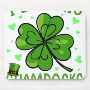 I Love His Shamrocks St Patrick's Day Mouse Pad