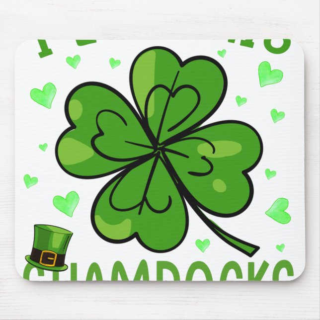 I Love His Shamrocks St Patrick's Day Mouse Pad (Front)