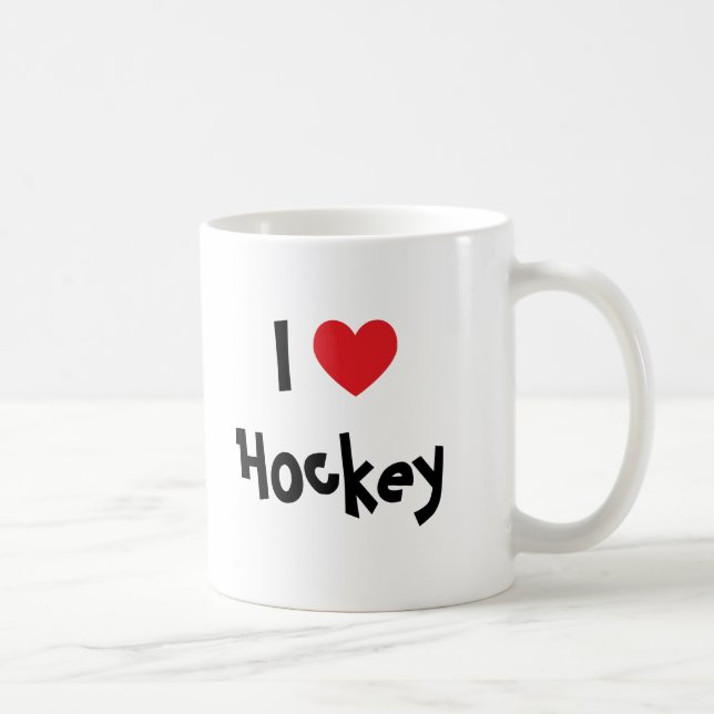 I Love Hockey Coffee Mug (Right)