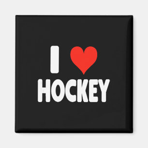 I Love Hockey - Heart Goalie Forward Hockey Mom Da Magnet