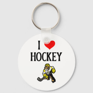 I Love Hockey I Heart Hockey Funny Ice Hockey Love Key Ring