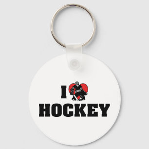 I Love Hockey Keychain