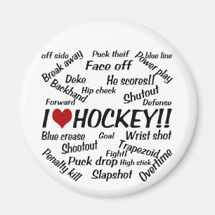 I Love Hockey Magnet