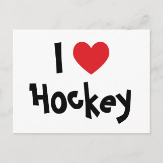 I Love Hockey Postcard