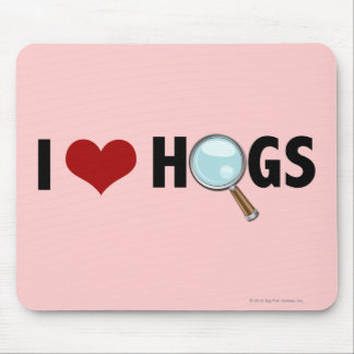 I Love Hogs Red/Black Mouse Pad