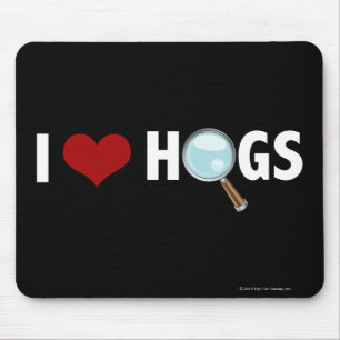 I Love Hogs Red/White Mouse Pad
