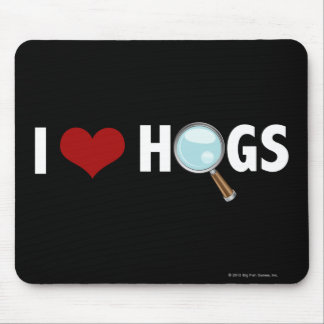 I Love Hogs Red/White Mouse Pad