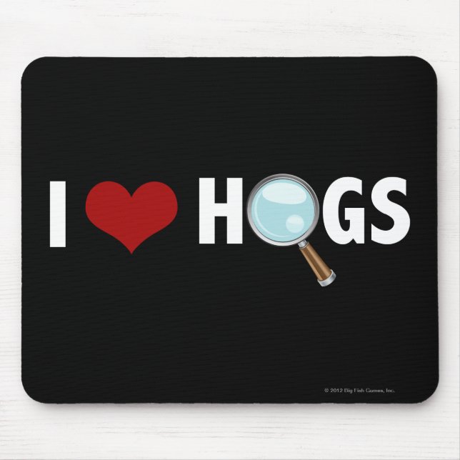 I Love Hogs Red/White Mouse Pad (Front)