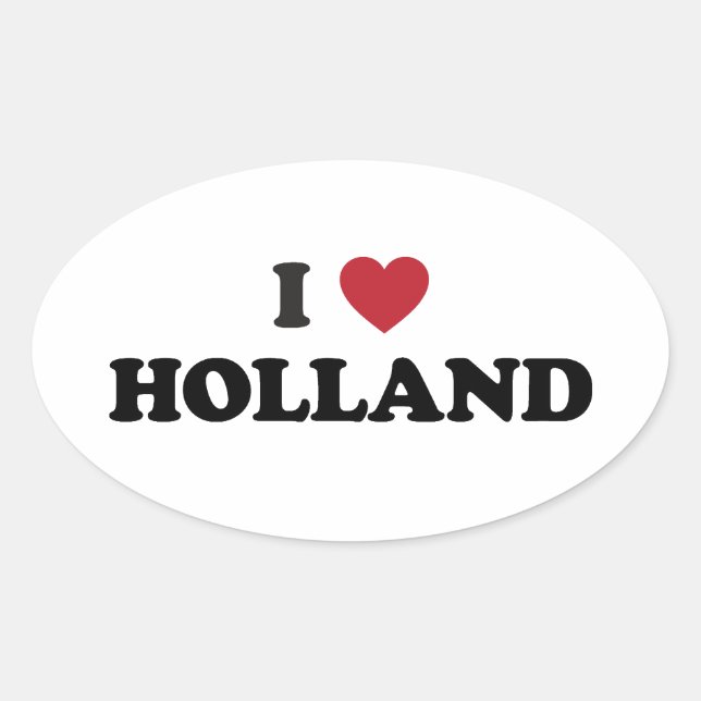 I Love Holland Oval Sticker (Front)